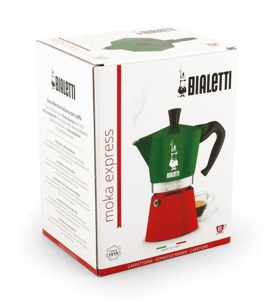 Гейзер для кави Bialetti Moka Express Italia 300 мл алюміній, біалетті для заварювання кави на 6 чашок кавоварка для газової плити 5323 фото