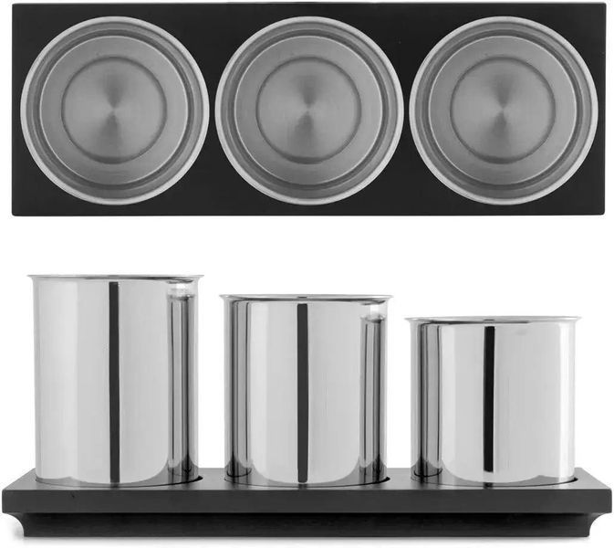 Органайзер для ложок і виделок металевий барний Motta Spoon Holder Set Art настільний з нержавіючої сталі 15561 фото