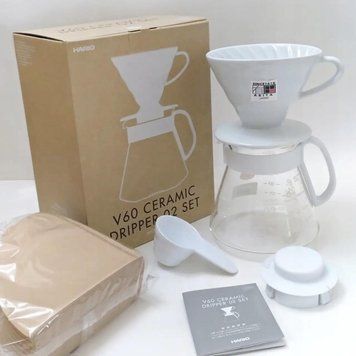 Набір для приготування кави Hario V60 02 кераміка сервер фільтри XVDD-3012W XVDD-3012W фото