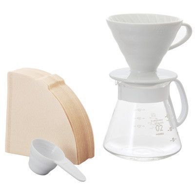 Набір для приготування кави Hario V60 02 кераміка сервер фільтри XVDD-3012W XVDD-3012W фото