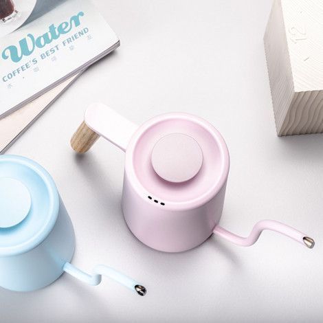 Чайник для варки фильтр кофе Timemore Fish Youth Pink, 600 мл, из нержавеющей стали, с длинным носиком 300224 фото