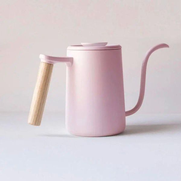 Чайник для варки фильтр кофе Timemore Fish Youth Pink, 600 мл, из нержавеющей стали, с длинным носиком 300224 фото