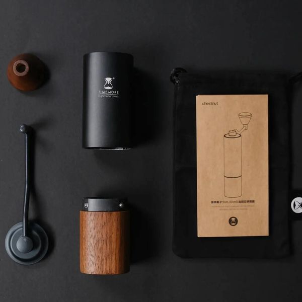 Ручна кавомолка Timemore G1 Plus Titanium сталеві жорна з регулюванням ступеня помолу G1 Plus фото