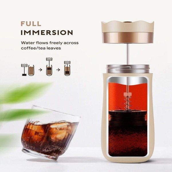 Френч-пресс-термокружка вакуумная Icafilas Thermal Travel Mug 320 мл для чая и кофе с металлической колбой FA2316 фото
