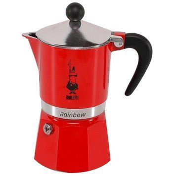 Гейзерна кавоварка Bialetti Rainbow Red  на три чашки 130 мл із алюмінію 0009014/C фото
