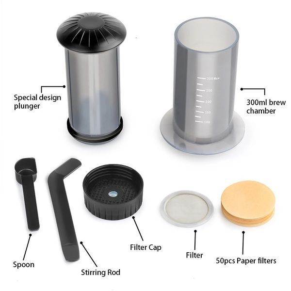 Аеропрес кава Icafilas Travel Coffee Maker Портативна ручна кавоварка Aeropress для заварювання фільтр кави KF06 фото