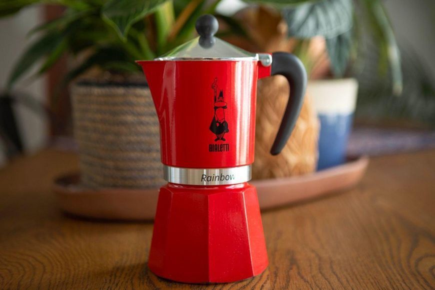 Гейзерна кавоварка Bialetti Rainbow Red  на три чашки 130 мл із алюмінію 0009014/C фото