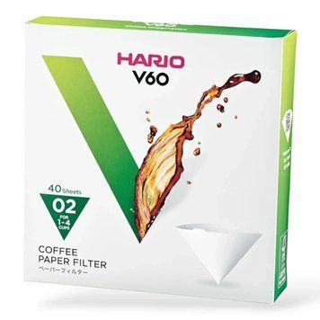 Фильтры Hario для пуровера V60 02, 40 шт белые бумажные VCF-02-40W фото