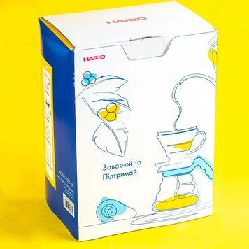 Набор Hario для приготовления фильтр кофе v60 подарочный для любителей кофе Заваривай и поддерживай Украину VCND-02B-LLC фото