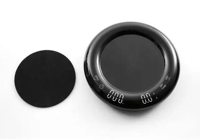 Весы кофейные с таймером Nano Smart Round Scale, с usb зарядкой электронные, круглые, для кофейни, настольные 15883 фото