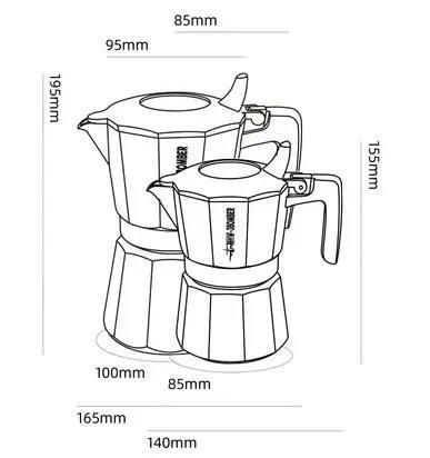 Гейзерна кавоварка мока алюмінієва MHW-3BOMBER Double Valve Moka Pot 4 cup Чорна, 180 мл, на 4 порції M5888B фото