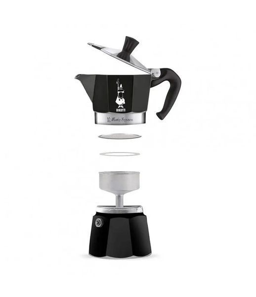 Гейзерна кавоварка Bialetti Moka Express Чорна 130 мл на три порції алюмінієва мока 0004952/NP фото