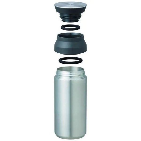 Термос Kinto Travel Tumbler 500 мл, для кави Silver, з кришкою, металева термокружка з нержавіючої колбою 20948 фото