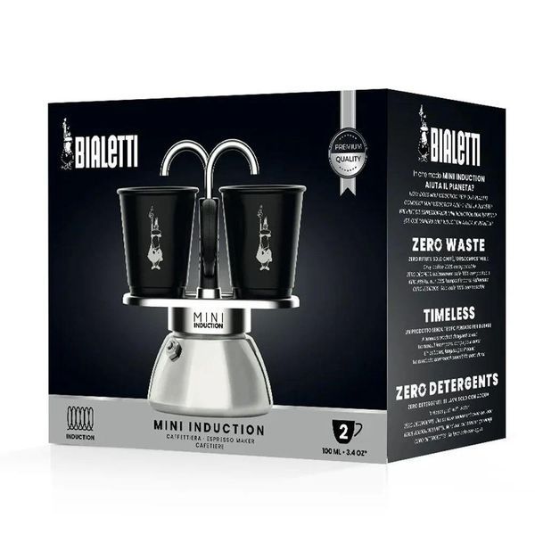 Гейзерна кавоварка Bialetti Induction Mini Black, 90 мл 0007310 фото