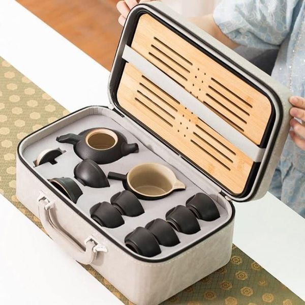 Китайський чайний сервіз 13 предметів для чайної церемонії для 6 персон, керамічний 1079 фото