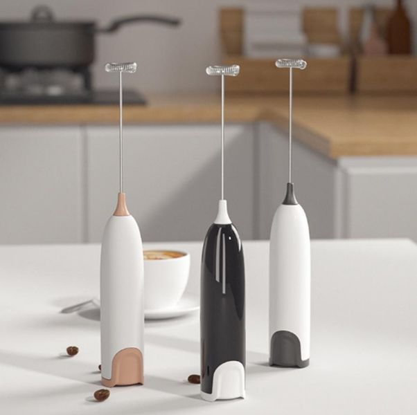 Міксер Milk Frother для молока, електричний, побутовий, для капучино і лате, портативний, Бежевий 1501BW фото