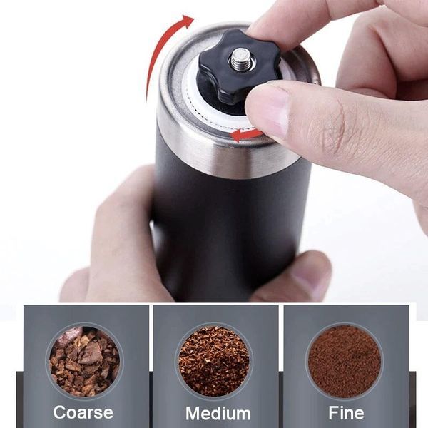 Ручная Mini кофемолка с регулировкой уровня помола Черная 12.5 см PG-15 фото