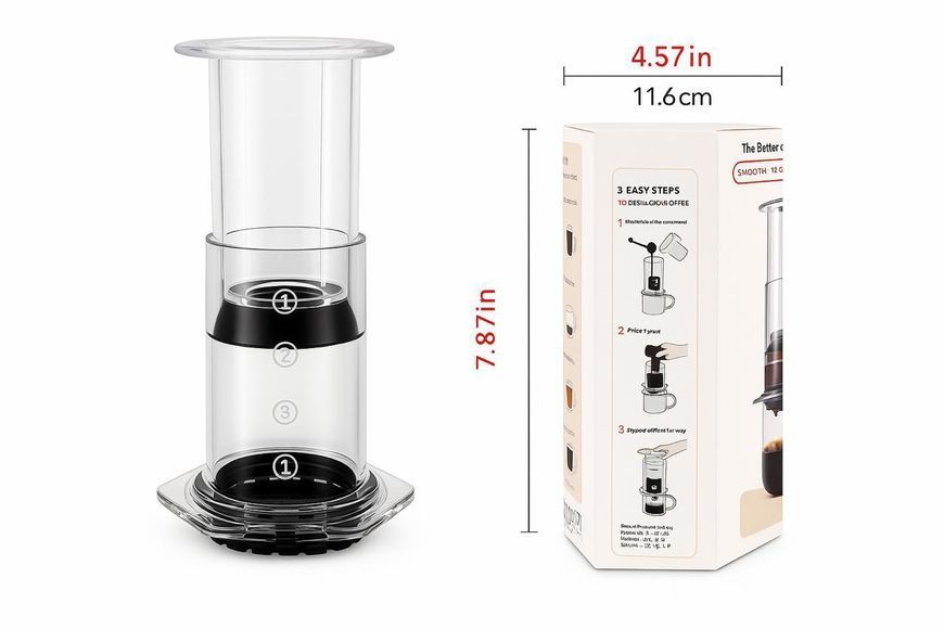 Аеропрес для заварювання фільтр кави ручна кавоварка Aeropress 3456678 фото