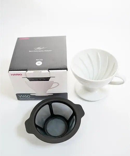 Пуровер воронка v60 02 Hario для приготовления фильтр кофе, с многоразовым фильтром, керамика, Белый, 400 мл PDC-02-W фото