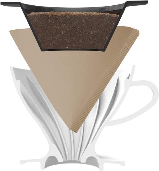 Пуровер воронка v60 02 Hario для приготовления фильтр кофе, с многоразовым фильтром, керамика, Белый, 400 мл PDC-02-W фото