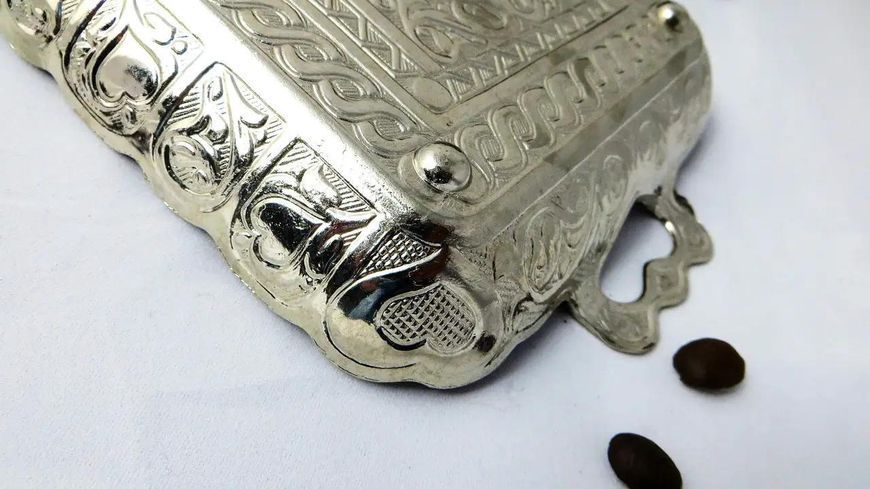 Поднос для подачи кофе по-турецки Серебристый PD4 фото
