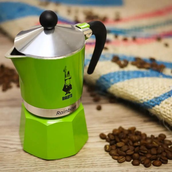 Гейзерна кавоварка Bialetti Rainbow Green (6 чашок - 270 мл) 0004973/NP фото