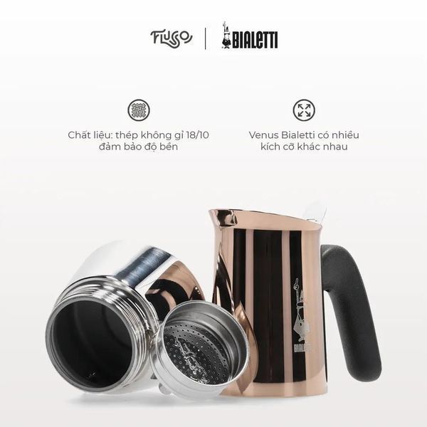 Гейзерна кавоварка Bialetti Venus NEW Rame на 2 чашки 85 мл 0007282/CN фото