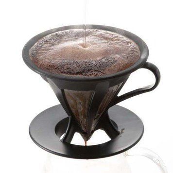 Пуровер пластиковий з металічним фільтром Hario Cafeor V60 02, 400 мл CFOD-02B фото