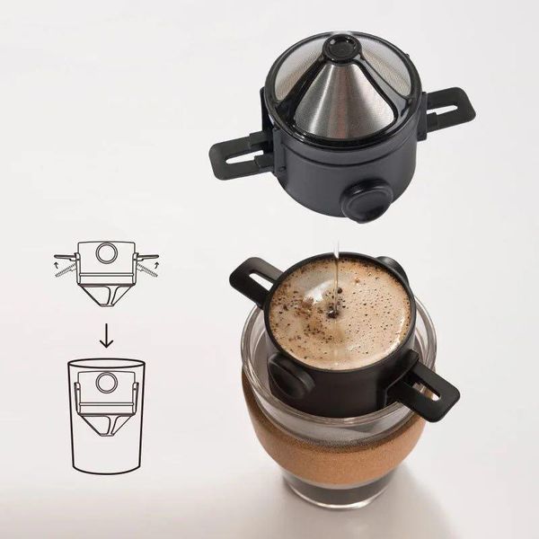 Воронка для кави, пуровер v60 багаторазовий 200 мл, dripper PRV-02 фото