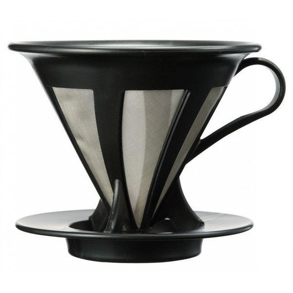 Пуровер пластиковий з металічним фільтром Hario Cafeor V60 02, 400 мл CFOD-02B фото