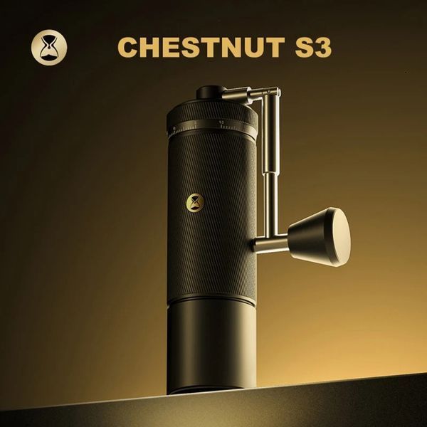 Ручная кофемолка Timemore Chestnut S3 Grinder регулировкой уровня помола, с коническими стальными жерновами, а S3-Matt Black фото