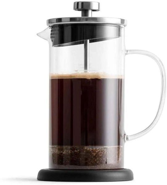 Колба френч-прес Cafede Kona, 350 мл, Французький прес для заварки, скляний, для чаю та кави з пресом 300422 фото