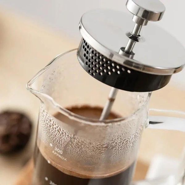 Колба френч-прес Cafede Kona, 350 мл, Французький прес для заварки, скляний, для чаю та кави з пресом 300422 фото