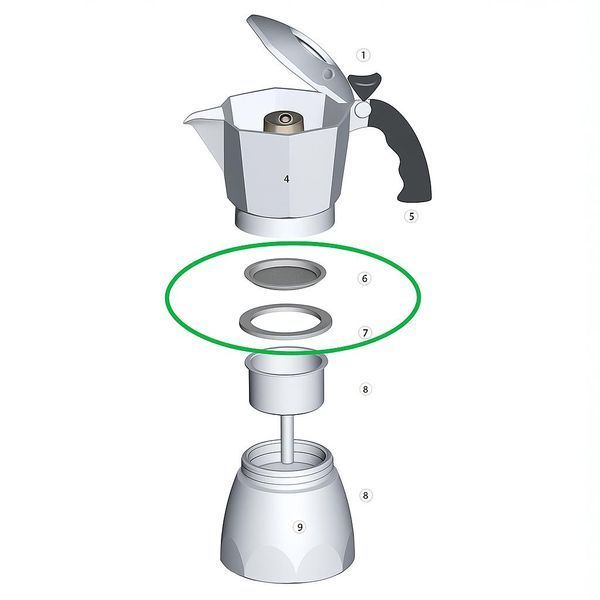 Прокладки до гейзерної кавоварки Bialetti Moka Express 6 чашок 18493 фото