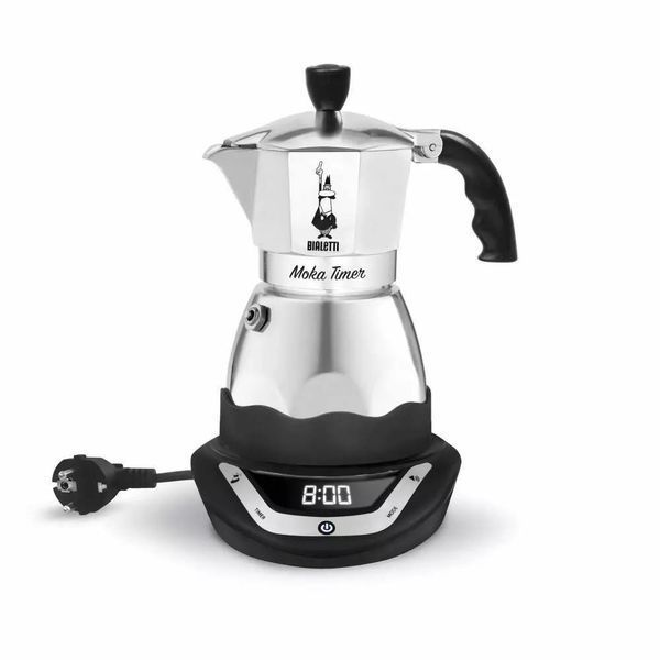 Электрическая гейзерная кофеварка Bialetti Moka Easy Timer на три порции 130 мл для кофе с автоотключением 1232C фото