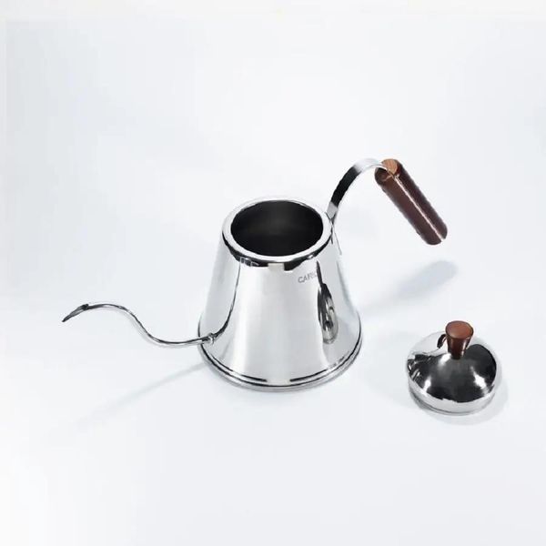 Чайник заварочный для кофе Cafec Tsubame Wood 1 л из нержавеющей стали с тонким носиком для бариста TMW-1000 фото