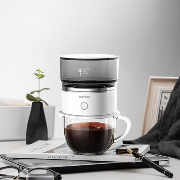 Кавоварка пуровер Xiaomi для заварювання фільтр кави дорожній, 200 мл, портативний з кнопкою, для бариста, походний 733908 фото