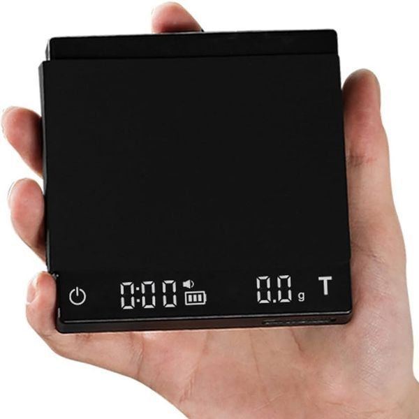 Черные весы для приготовления для кофе MHW-3BOMBER Cube Mini с usb зарядкой, для бариста, кофейные, с таймером ES6029B фото