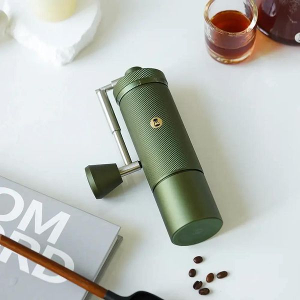 Ручная кофемолка Timemore Chestnut S3 Grinder с регулировкой уровня помола с коническими стальными жернова S3-Olive Green фото