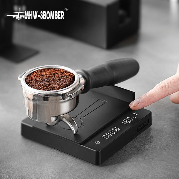 Черные весы для приготовления для кофе MHW-3BOMBER Cube Mini с usb зарядкой, для бариста, кофейные, с таймером ES6029B фото