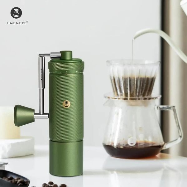 Ручная кофемолка Timemore Chestnut S3 Grinder с регулировкой уровня помола с коническими стальными жернова S3-Olive Green фото