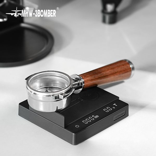Черные весы для приготовления для кофе MHW-3BOMBER Cube Mini с usb зарядкой, для бариста, кофейные, с таймером ES6029B фото