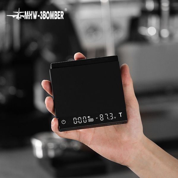 Черные весы для приготовления для кофе MHW-3BOMBER Cube Mini с usb зарядкой, для бариста, кофейные, с таймером ES6029B фото