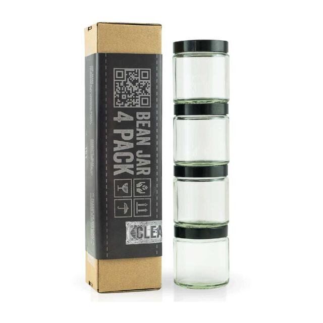 Comandante Clear Glass Набір з 4 скляних ємностей з кришками 