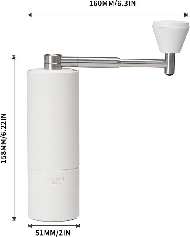 Ручна кавомолка TIMEMORE Chestnut C3S Pro White Ручна кавомолка TIMEMORE Chestnut C3S Pro White